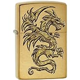 Zippo Dragon Design Brushed Brass Pocket Lighter