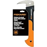 Fiskars 12" Hookaroon - Non-Slip Grip Handle with Pointed, Angled Blade - Landscaping Tool for Rotating, Dragging, Stacking L