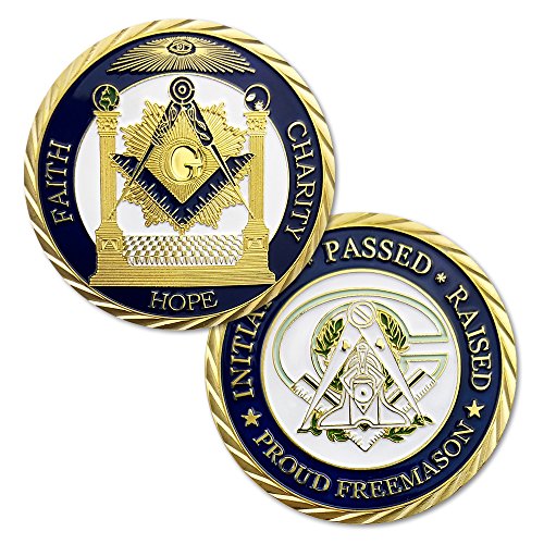 Gold Plated Master Mason Symbol Proud Freemason Challenge Coin