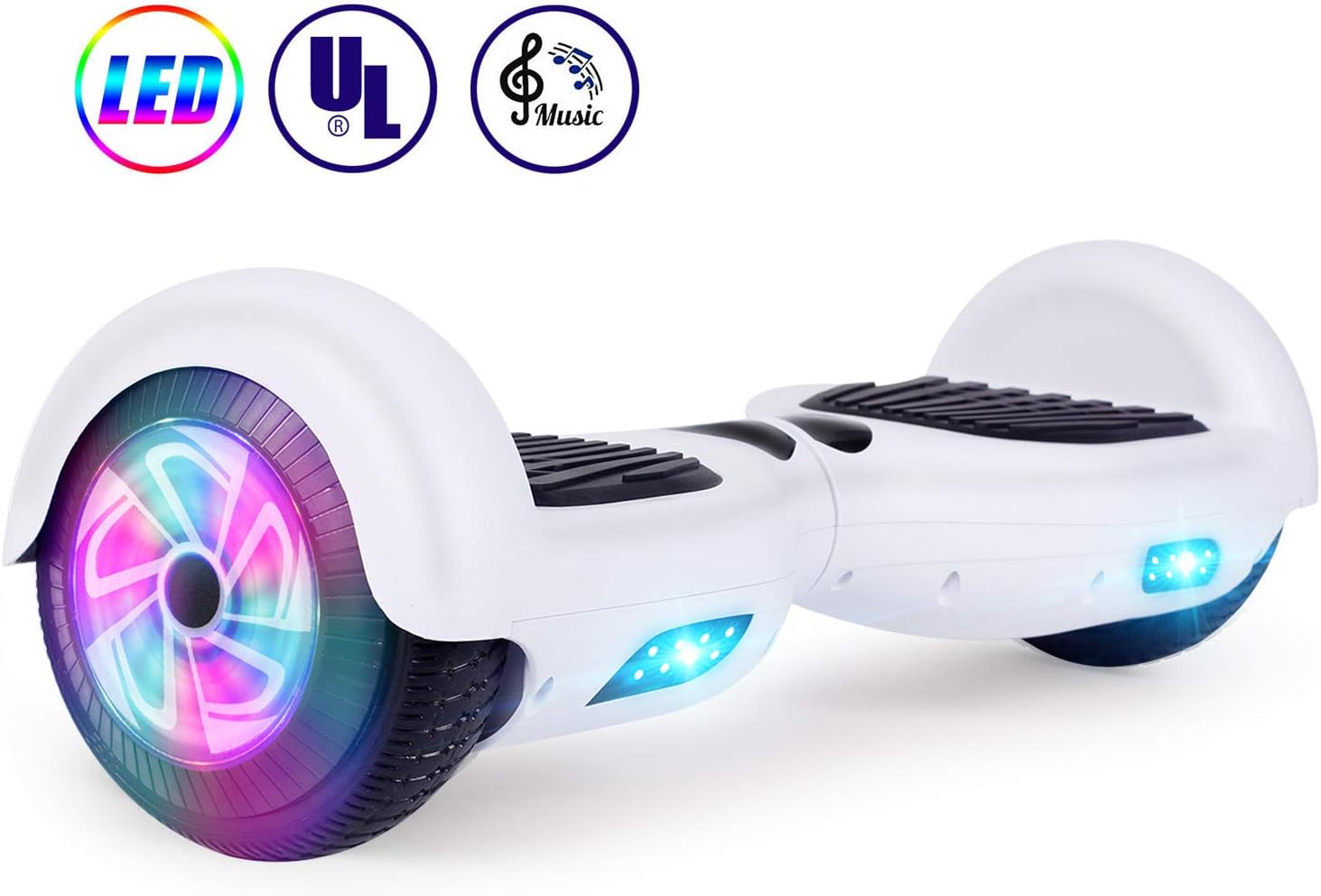 Jolege Hoverboards Colorful LED Light 6.5" Two-Wheel Smart Self Balancing Electric Scooter - UL 2272 Certified for Kids and Adult,The Best Gifts Choice