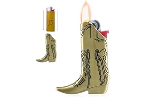 Zxvskr Cowboy Boot Lighter Sleeve Cover, Lighter Sleeve Cover for Mini Bic J5 Accessories Decoration for Everyday Carry Or Travel Gift