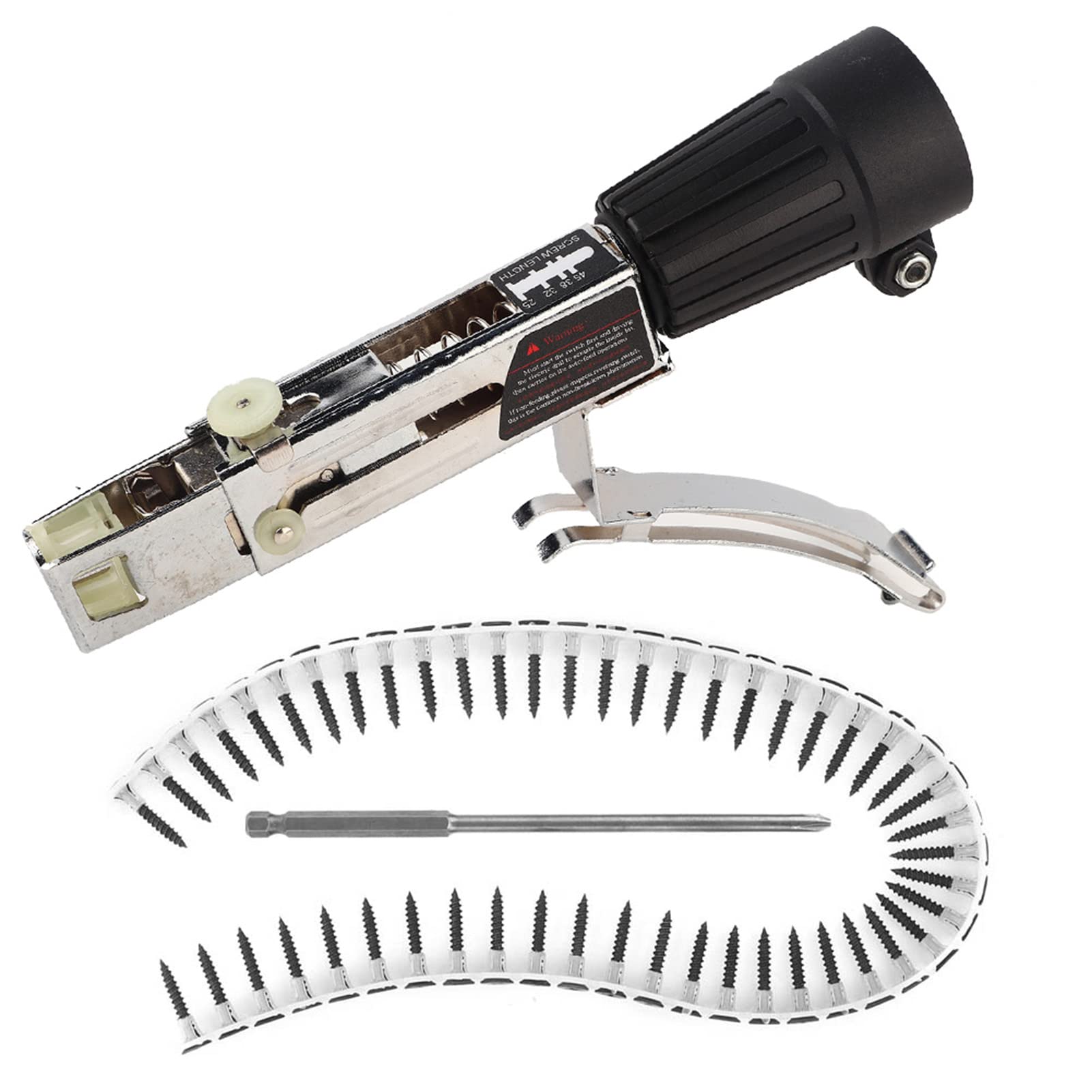 Drywall Screw Gun, Ozgkee Screw Gun Automatic Chain Nail Machine Electric Drill Accessory Hardware Woodworking Tool Adjustable Drywall Tools