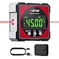 XUNTOP USB Charging Digital Angle Finder Level Box with Electronic Laser 4-Side Strong Magnetic Angle Gauge IP54 Waterproof I