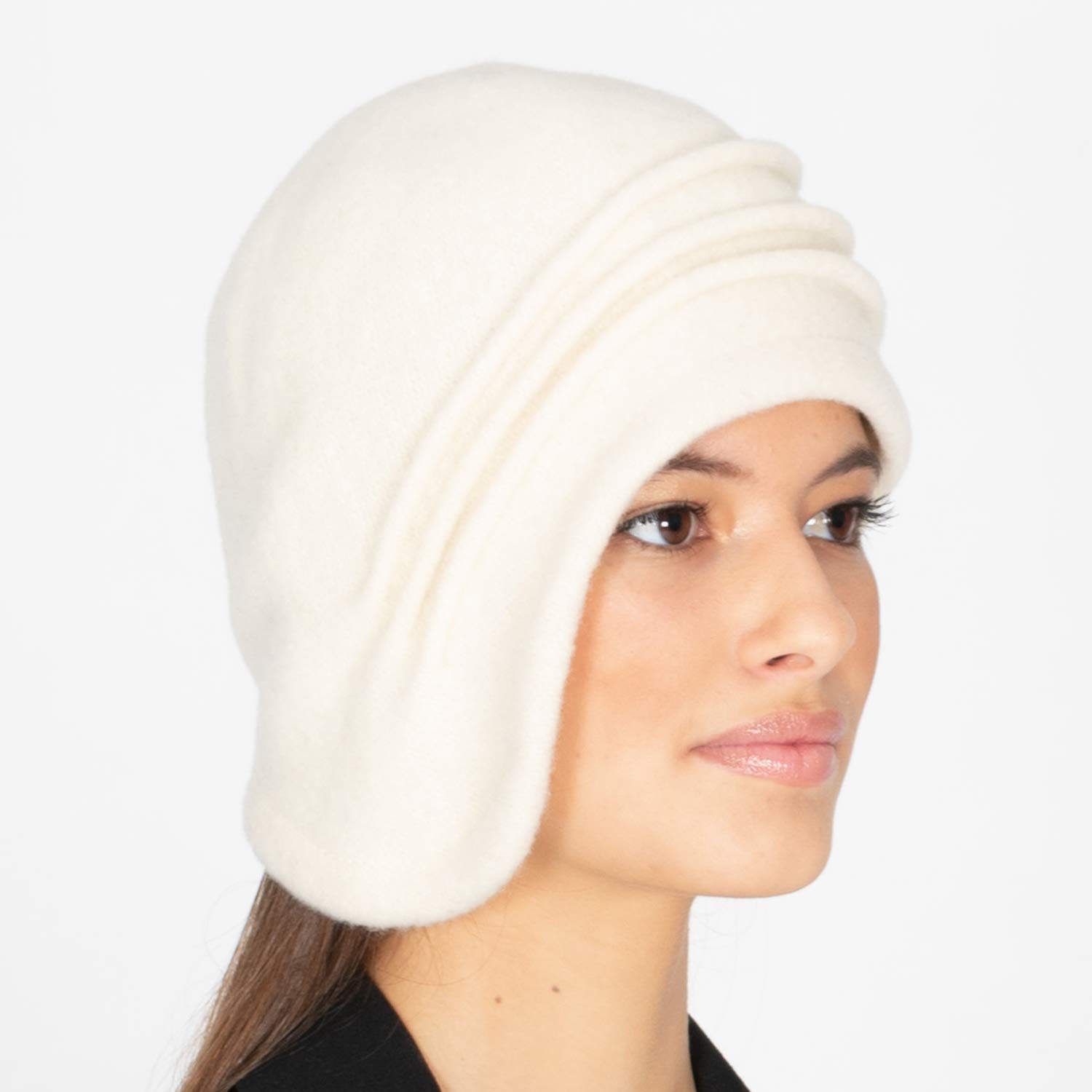 white cloche hat