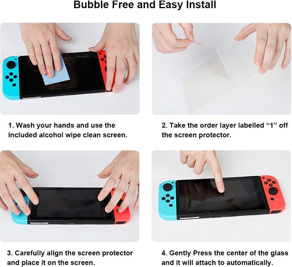 Maexus 2 Pcs Switch Screen Protector Tempered Glass Premium HD Clear Anti-Scratch Screen Protector for Nintendo Switch: Electronics