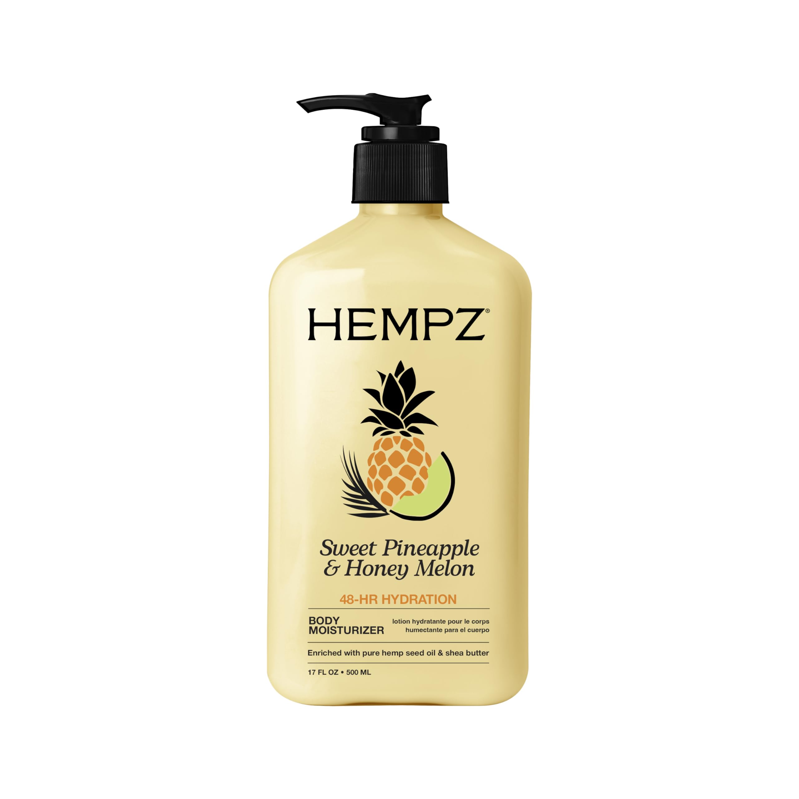 Hempz Natural Hemp Seed Oil Body Moisturiser Lotion Cream with Shea Butter and Ginseng 500ml/17 Fl.Oz - Sweet Pineapple and Honey Melon — image 1
