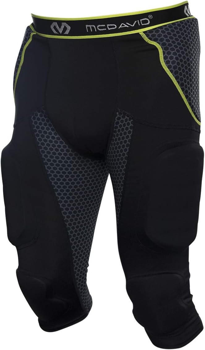 McDavid MD7418 Rival Intg 7 Pad 3/4 Pant Football Girdles, Black/by, X-Large : Sports & Outdoors