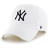 47 MLB White Team Color Primary Logo Clean Up Adjustable Strap Hat Cap, Adult One Size Fits All