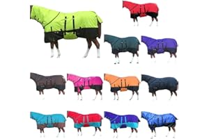 HILASON 1200D Waterproof Winter Horse Blanket Neck Cover Belly Wrap | Horse Blanket | Horse 74 in
