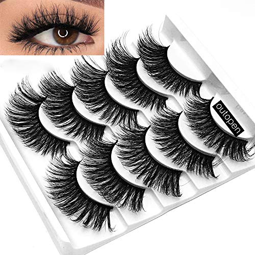 Mixed 3D Mink False Eyelashes Dramatic Long Fake Lashes Full Strips Thick Cross Wispy Volume Fluffy Eye Makeup Tools 5 Pairs