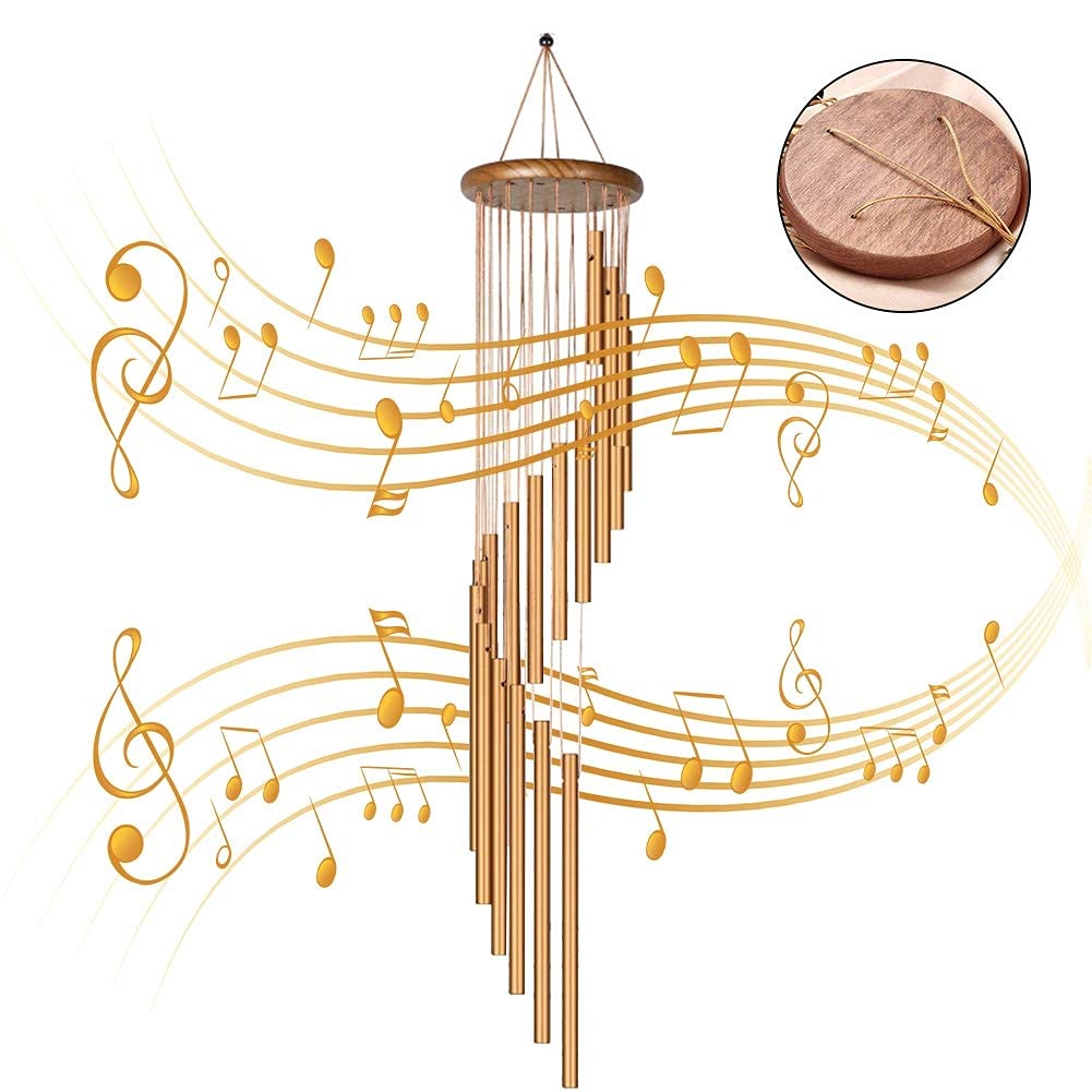 ZJT Wind Chimes Outdoor, 35 Inches Memorial Wind Chimes with Soothing Melodic Tones, Home Decor for Indoor and Outdoor Gift for Birthdays, Thanksgiving Day, Christmas