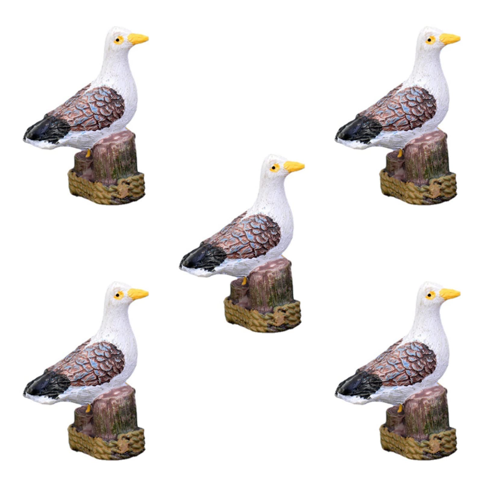 通用 5 Pcs Miniature Seagulls Decorations Seagull Plant Bonsai Crafts Mini Simulation Animal Ornaments for Miniature Landscape Decor