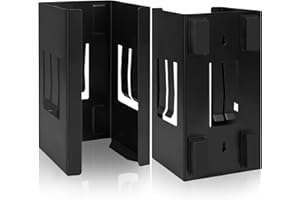 Tottist Magnetic Glove Dispenser 2 Pack - Heavy Duty Wall Mount & Fridge Organizer for Gloves, Paper Towels, Wipes - Tool-Free Installation for Kitchen, Garage, Workshop, Office - Black (Black Steel)