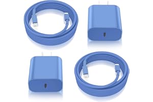 Essri iPhone Charger Fast Charging,【MFi Certified】 2Pack 20W USB C Fast Charger Block with 6FT Type C to Lightning Cable, Rapid Charging for iPhone 14/14 Pro Max/13/13 Pro Max/12/11/Pro/i-Pad -Blue