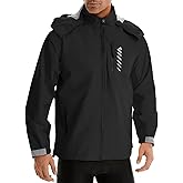 Lo.gas Men’s Cycling Rain Jacket Waterproof with Hood, Lightweight Packable Bike Raincoat