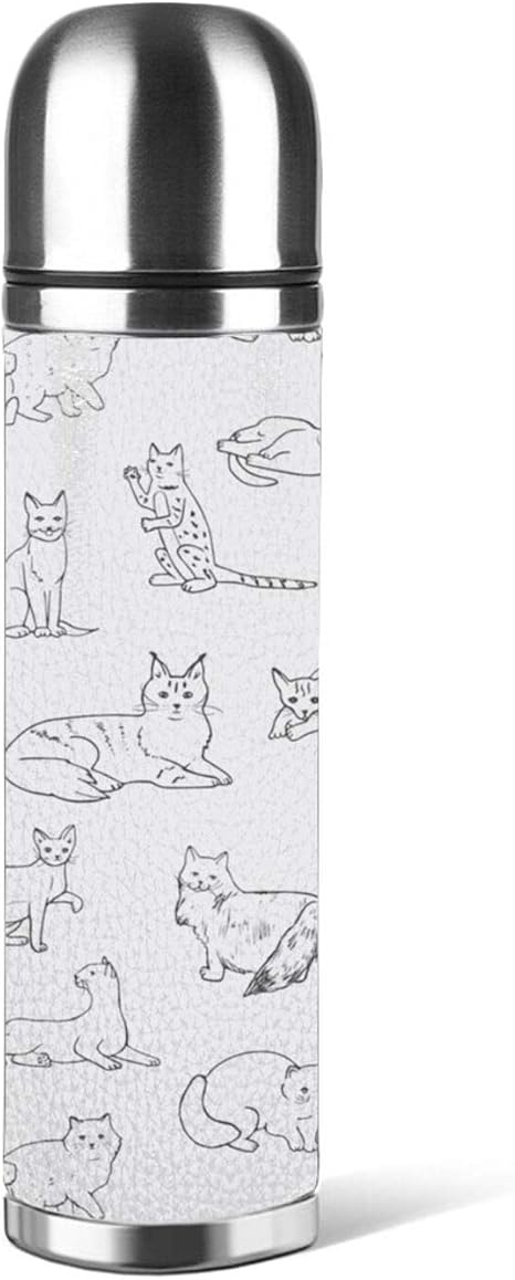 Amazon 可愛いネコ柄 水筒 マグボトル サーモスカップ 500ml 直飲み ステンレス ボトル ボトルコップタイプ 軽量 大容量 真空断熱 ケータイマグ ボトル コップ 付き 水筒 マグボトル オンライン通販