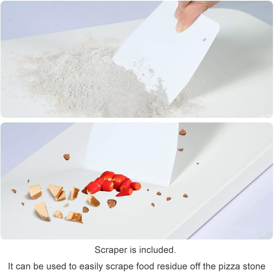 Homcosan Pizza Stone for Oven Grill, Baking Stone, Cooking Stone, Pizza Pan Perfect for BBQ Bread, Safe Cordierite and Thermal Shock Resistant(Elegance, 15''x12'' Rectangular) : Garden & Outdoor