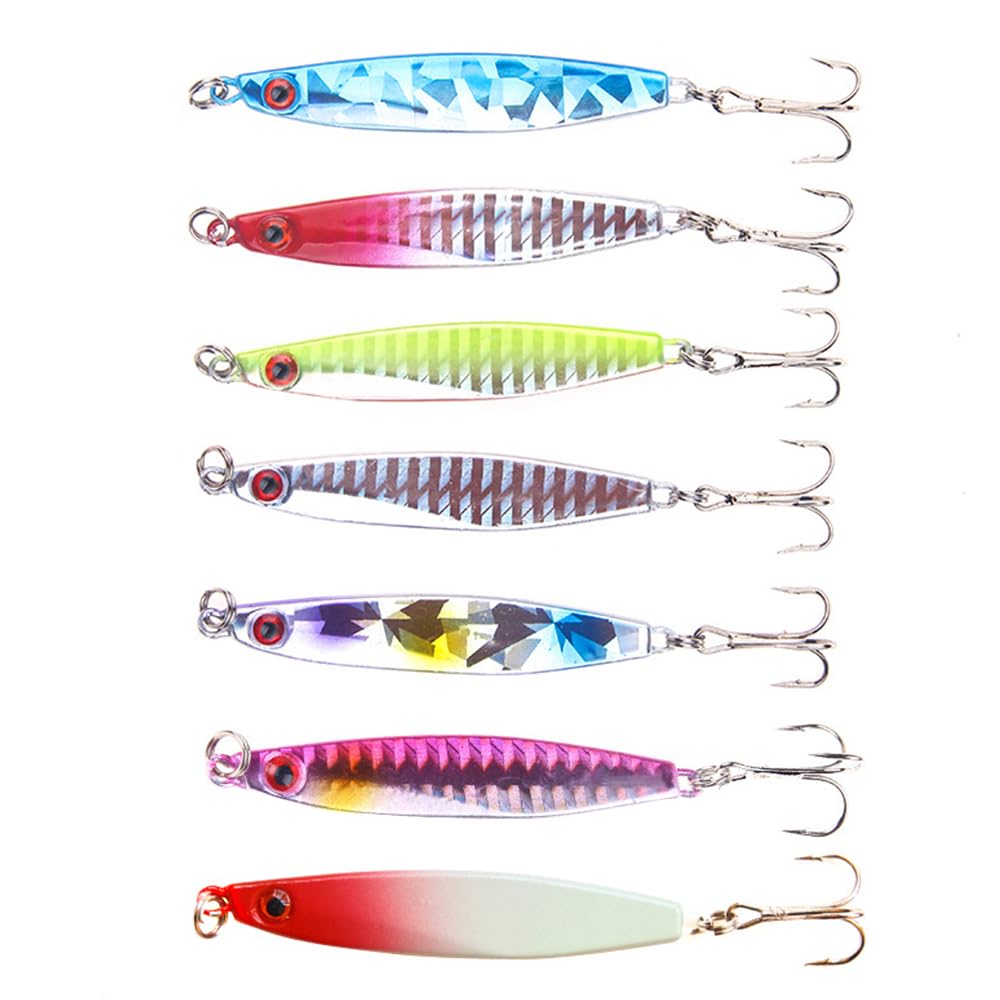 TopHomer 7PCS Sea Fishing Spinners Set, 7 Spinner Lures for Bass Mackerel Trout - 21g/0.7oz