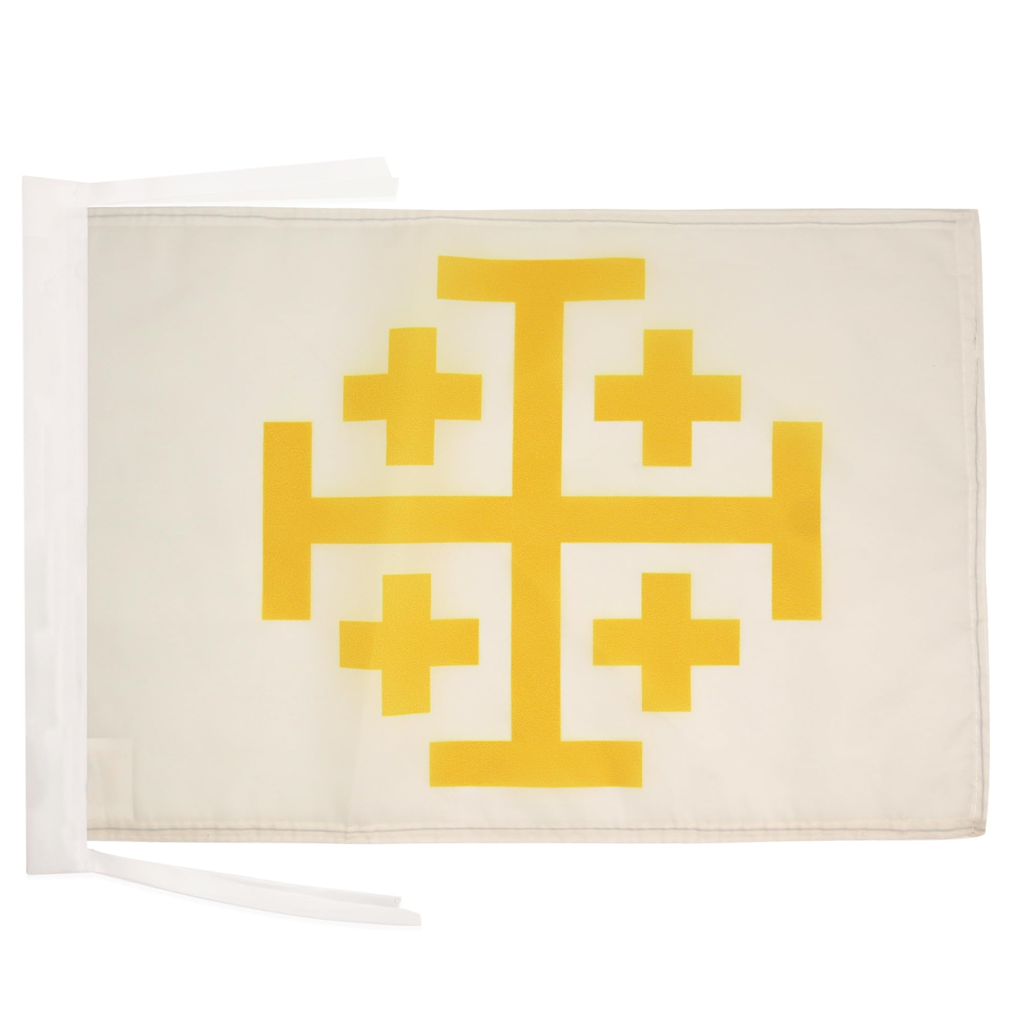 AZ FLAG - Latin Kingdom of Jerusalem Flag - 18'' x 12'' - 100% Polyester Catholic Small Banner with Two Cords - Fade Resistant - Vivid Colors - 18x12 in - 45x30 Cm โ image 1