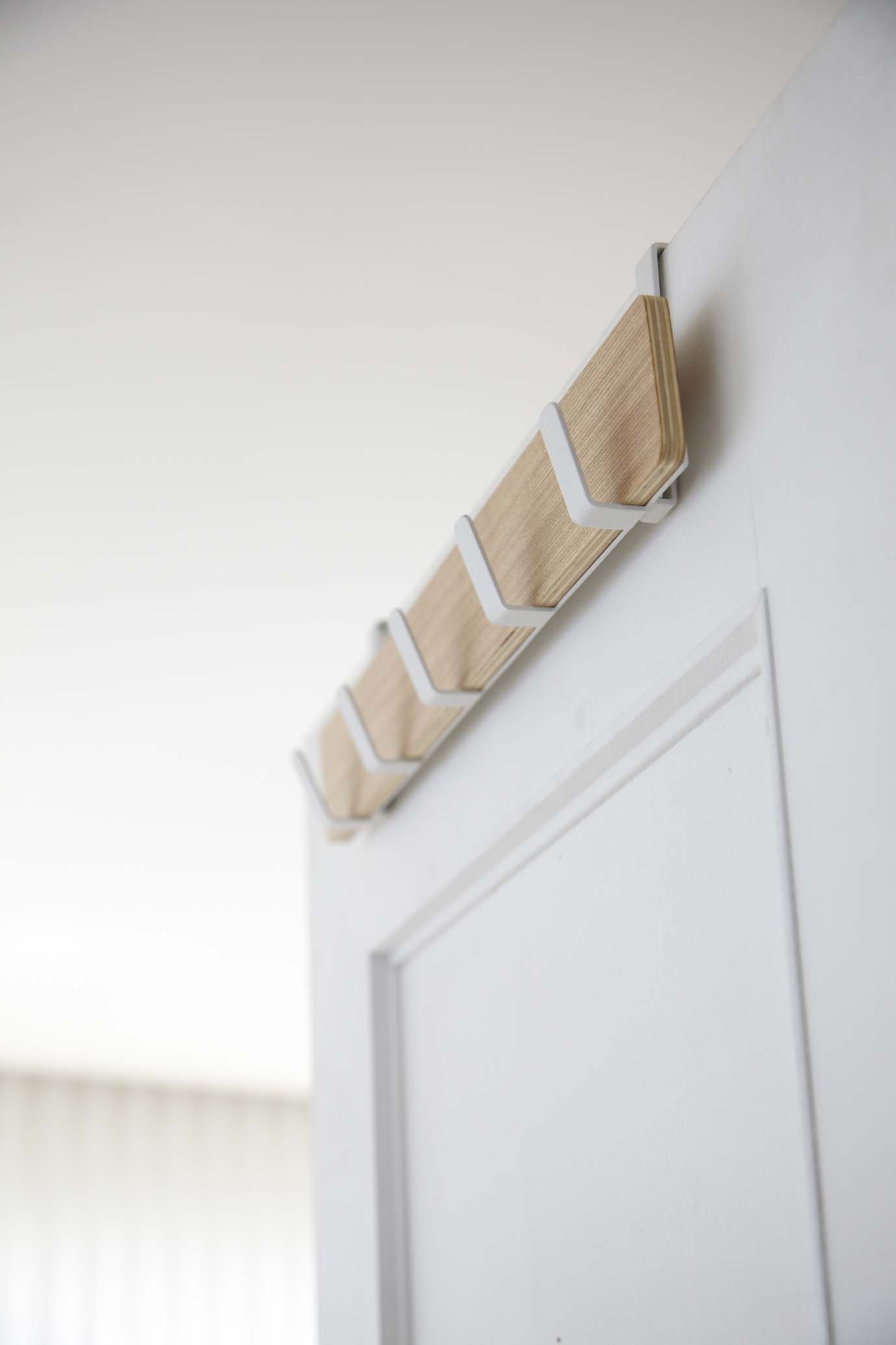 Yamazaki Home Ply Over The Door Hooks - Hanging Coat Rack, Beige, Small