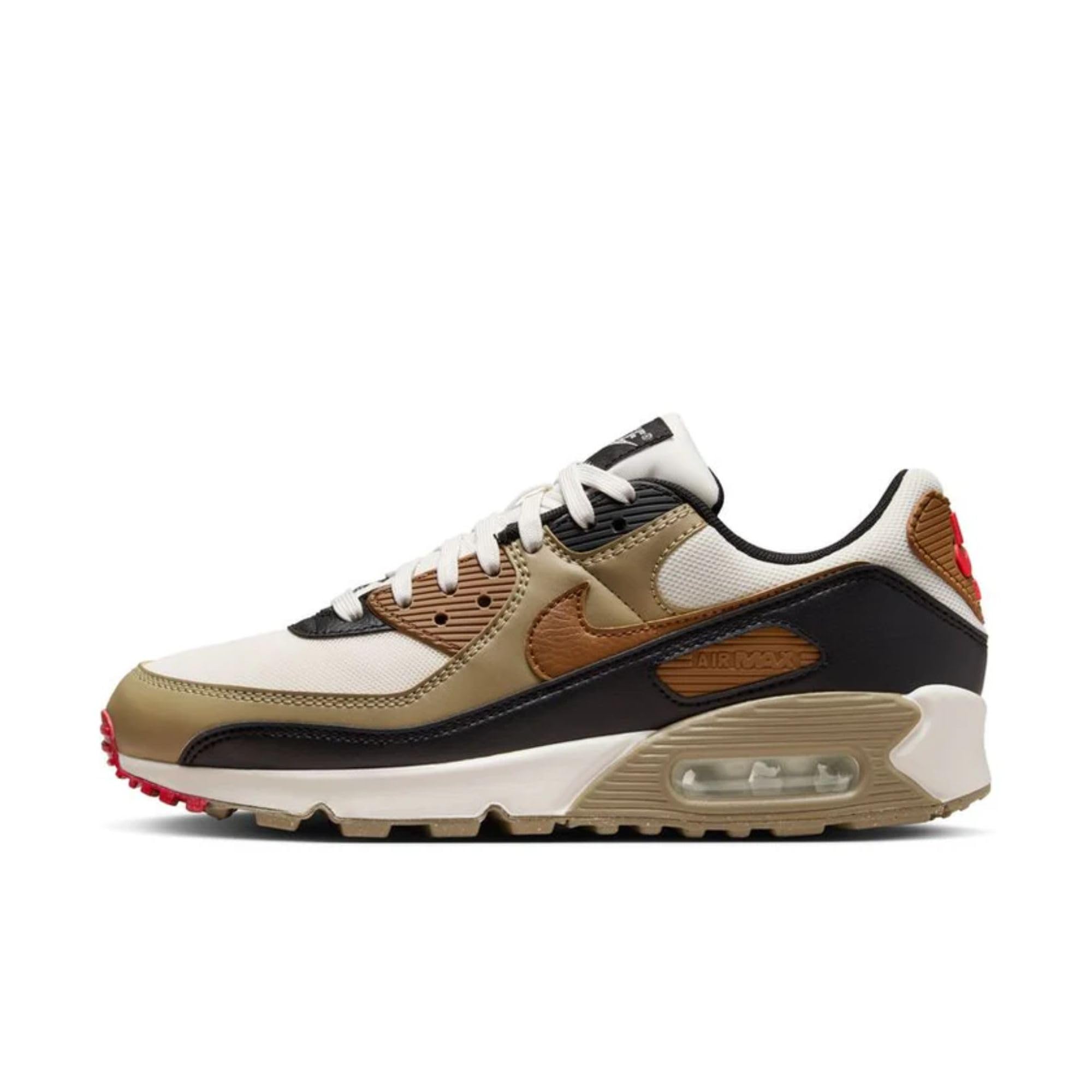Photo 1 of Nike Air Max 90 Women's Shoes (DH8010-005, Phantom/Black/Fire Red/Light British Tan) Size 9