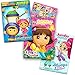 Nickelodeon Jr Coloring Book Set -- 3 Books Featuring Shimmer and Shine, Team Umizoomi and Dora (Includes Dora Stickers)