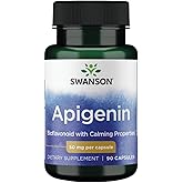 Swanson Apigenin Supplement, 50 mg, 90 Capsules – Supports Sleep, Relaxation, Stress Relief & Men’s Health (1 Pack)