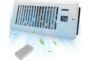 COZZIVITA Ultra-Quiet Register Booster Fan 4 x10'' with High-precision Thermostat - AC Vent Fan Booster - Floor Vent Fan Booster to Fast Heating and Cooling Room, White