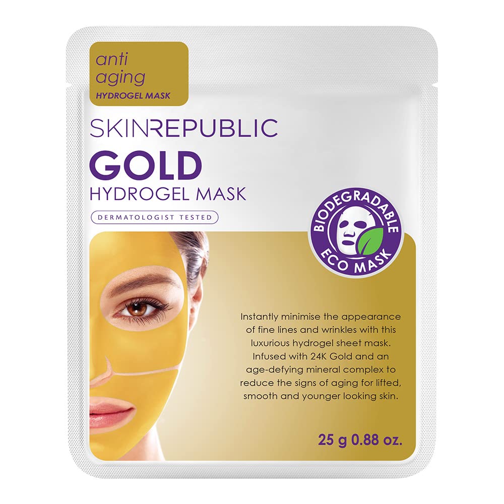 Skin Republic Gold Hydrogel Face Mask | For Wrinkle-Free, Smoother, Younger-Looking Skin | Made in Korea (25g) โ image 1