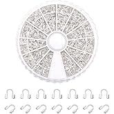 PH Pandahall Wire Guardian 540pcs Brass Wire Guards Wire Cable Protector U Shape Wire Guard Loops Thread Protector Loop Wire Protectors for Earring Bracelet Necklace Pendant DIY Jewelry Making, Silver