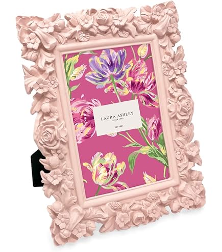 Amazon.com - Laura Ashley 4x6 Pink Flower Textured Hand-Crafted