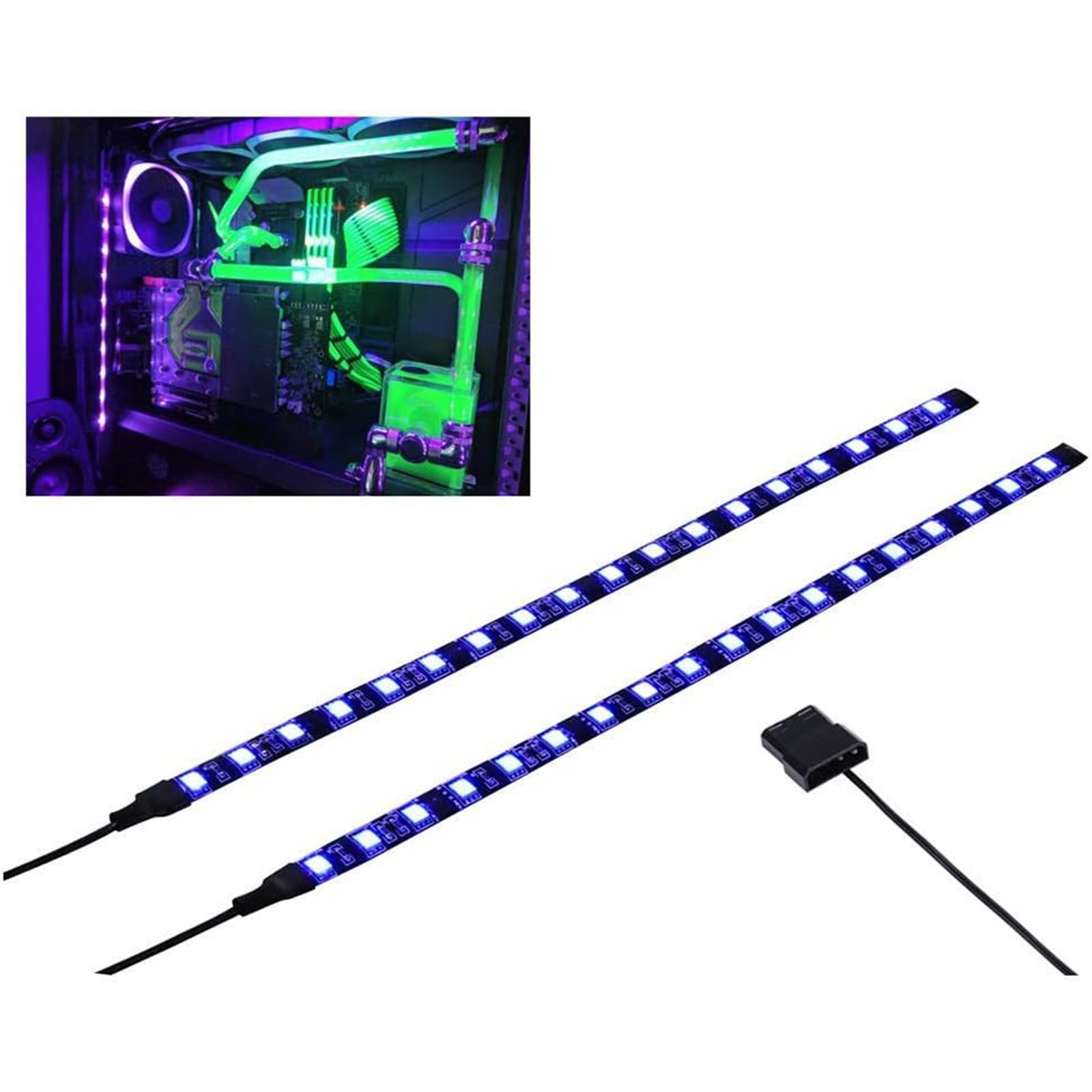 Ubanner PC LED Flexible Light Strip Computer Lighting UV Purple with Magnetic for PC Case Computer Lighting Kit(30cm,18leds,S Series, The 2 Gen Update on Feb 18th, not Show White)