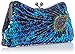 MG Collection Laurel Beaded Sequined Peacock Purse