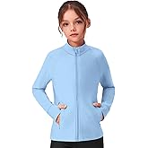 Zaclotre Girls Fleece Jacket with 4 Pockets Long Sleeve Zip Up Warm Athletic Winter Coat Kids Sweatshirt for 5-14 Y