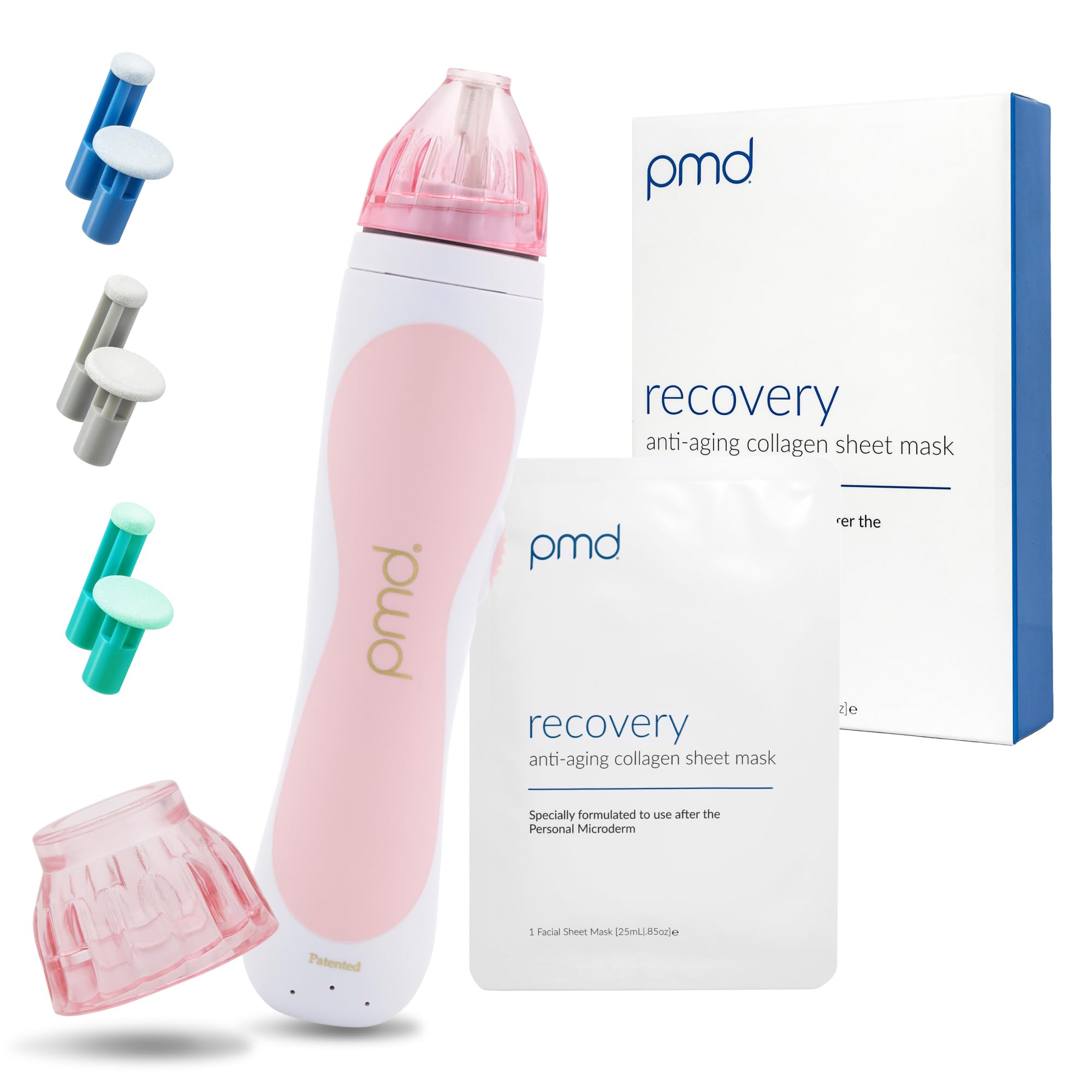 PMD Beauty Personal Microderm Classic – At-Home Use, Facial Exfoliator Tool, Microdermabrasion Machine Kit for Face and Body Skincare, Blush