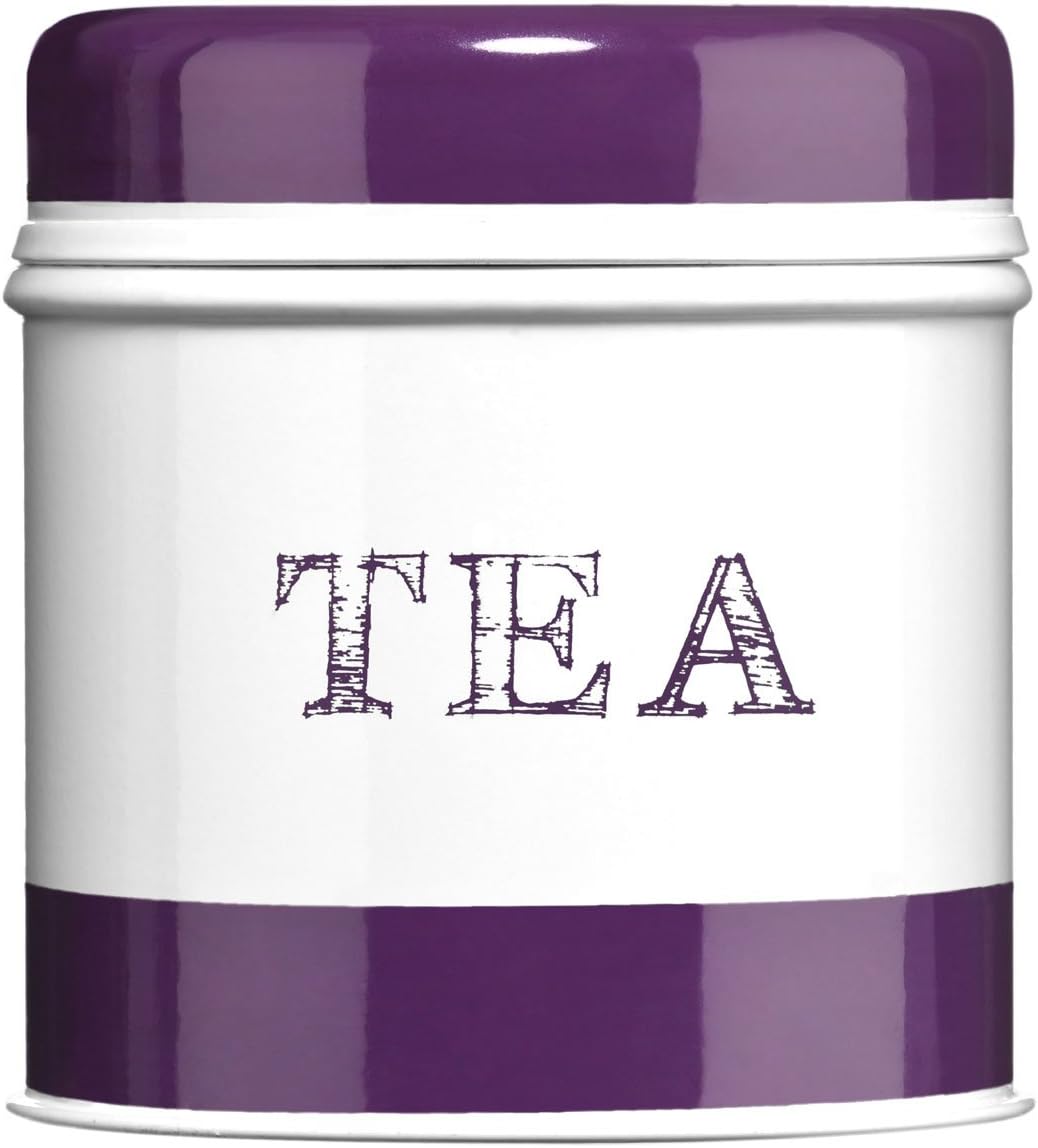 Purple Band Tea Canister Made of Galvanised Steel With Attractive Look