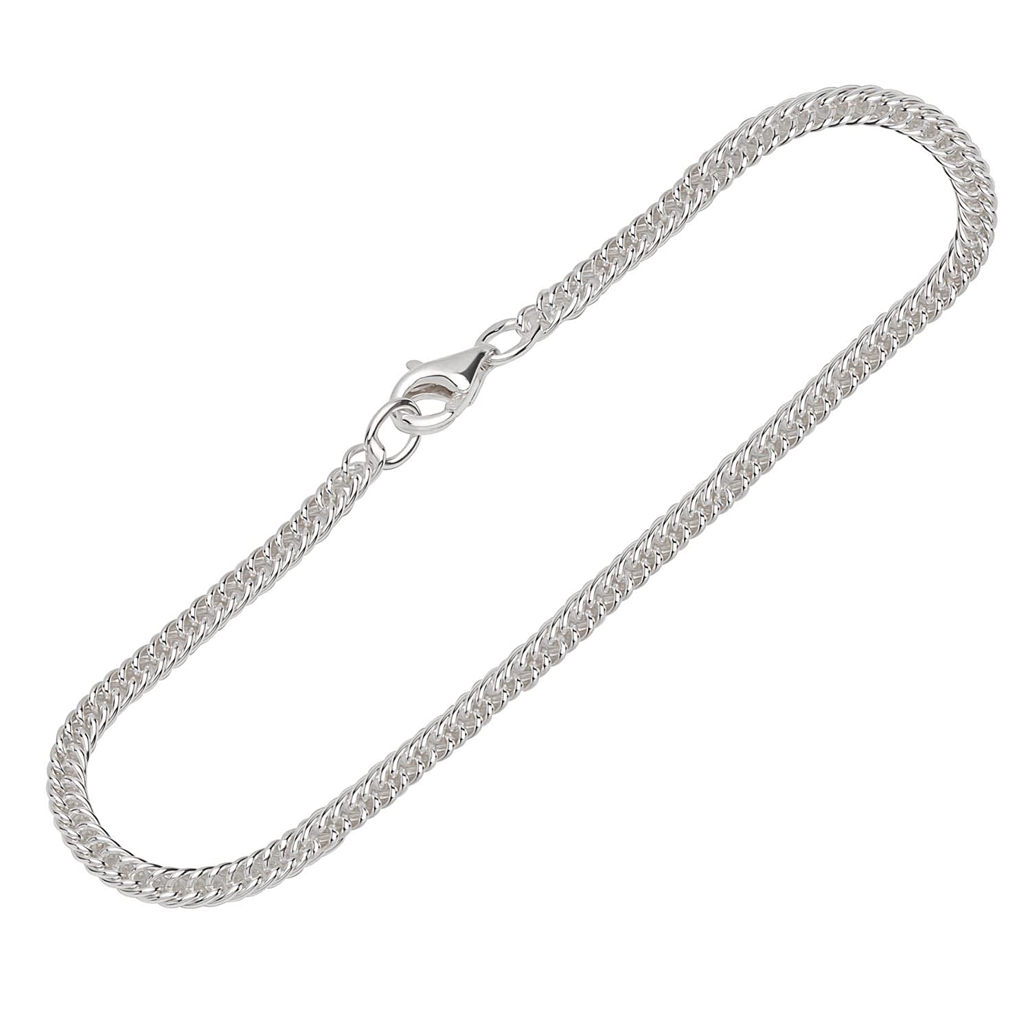 NKlaus bracelet 925 sterling silver 19cm double curb chain round ladies curb chain 12577