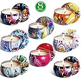 YIHANG Scented Candles Gift Sets, Natural Soy Wax 2.5 Oz Unit Portable Travel Tin Perfect for Women Aromatherapy Anniversary - 8 Pack