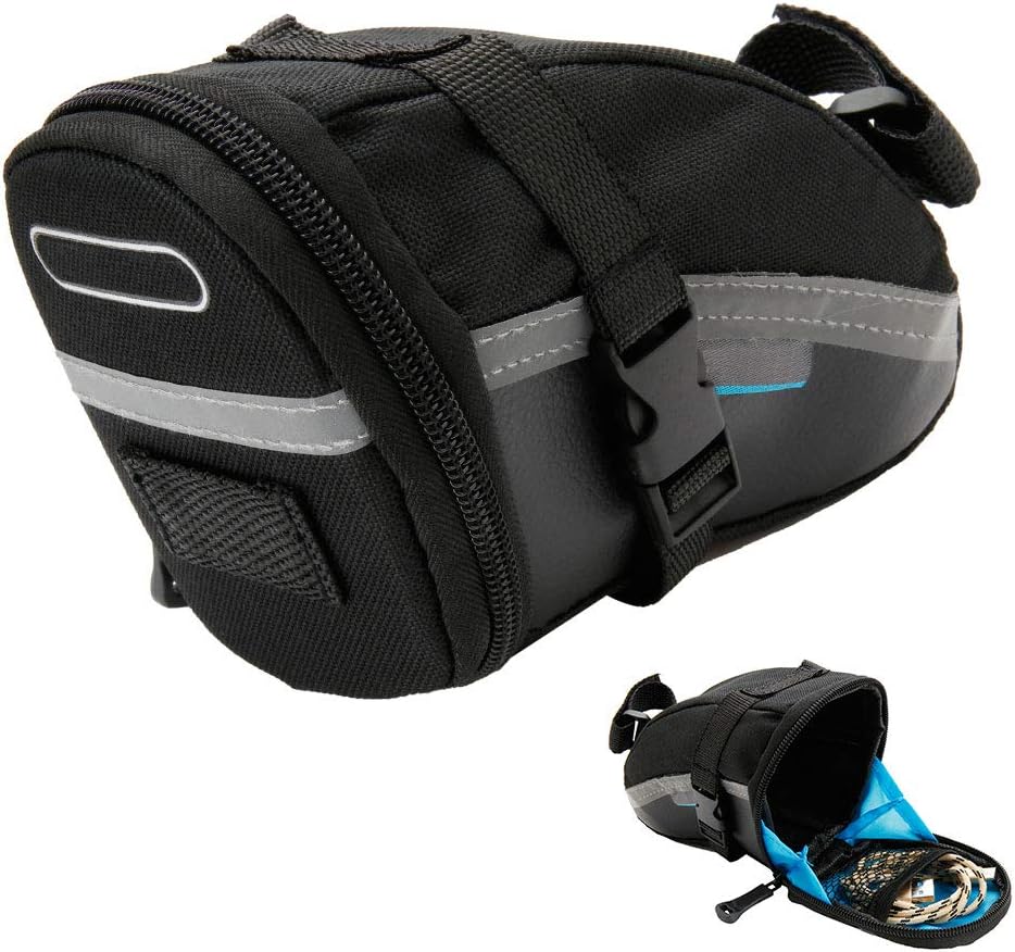 jxjarnet 1.2L Bike Saddle Bag, Bike Seat Saddle Wedge Pack Pannier Back Seat Pack Storage Bag Bicycle Repair Tools Pocket