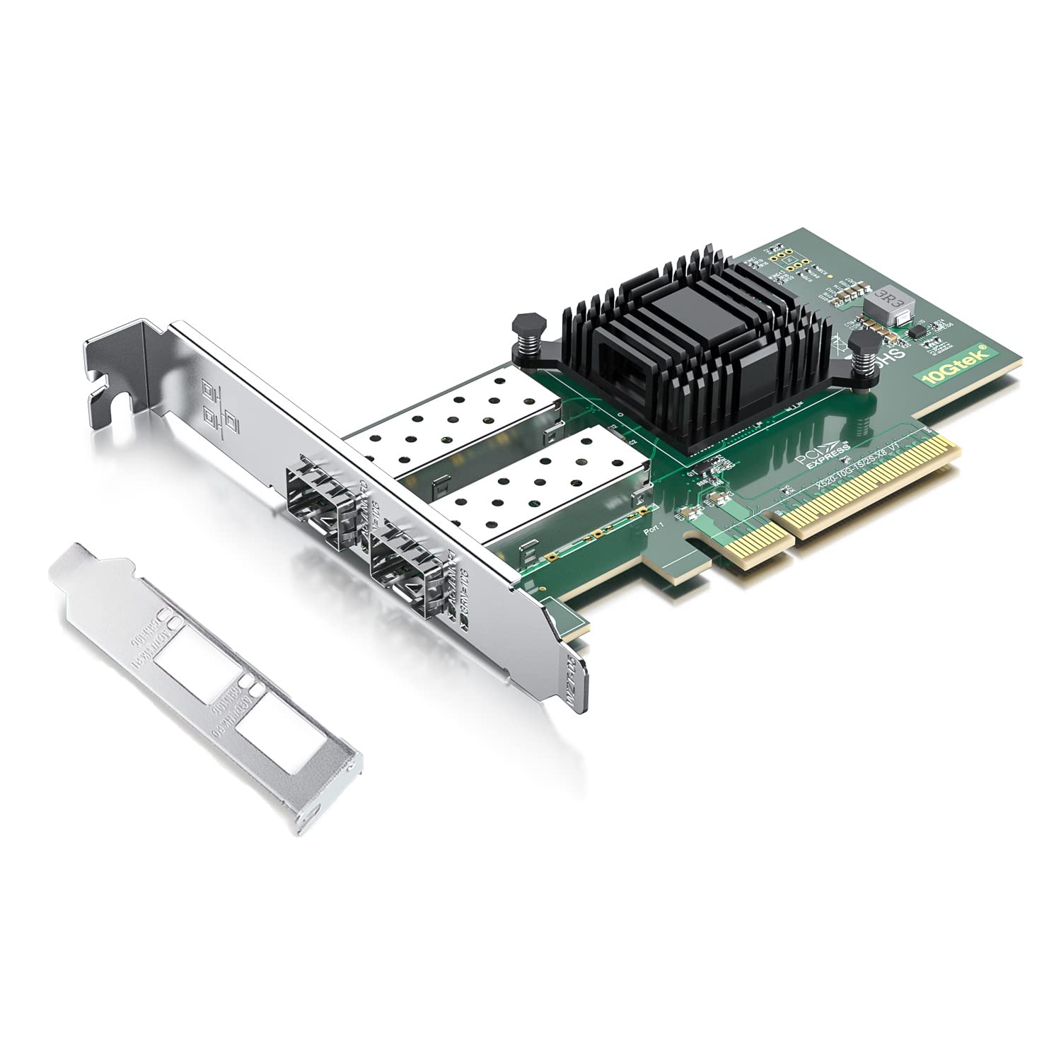 H!Fiber.com 10G Ethernet network card,2 ports SFP+ NIC,10GbE CNA,SPEC equal to X520-DA2,with Intel 82599ES controller,support Windows Server/Linux/VMware (not support MAC)