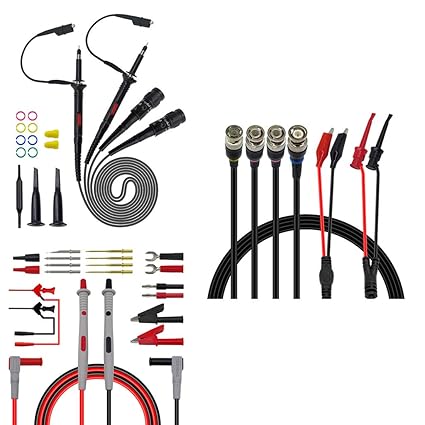 Multimeter Oscilloscope Test Lead Probe Set with BNC Adapter/Alligator Clips/Mini Grabber/Banana Adapter