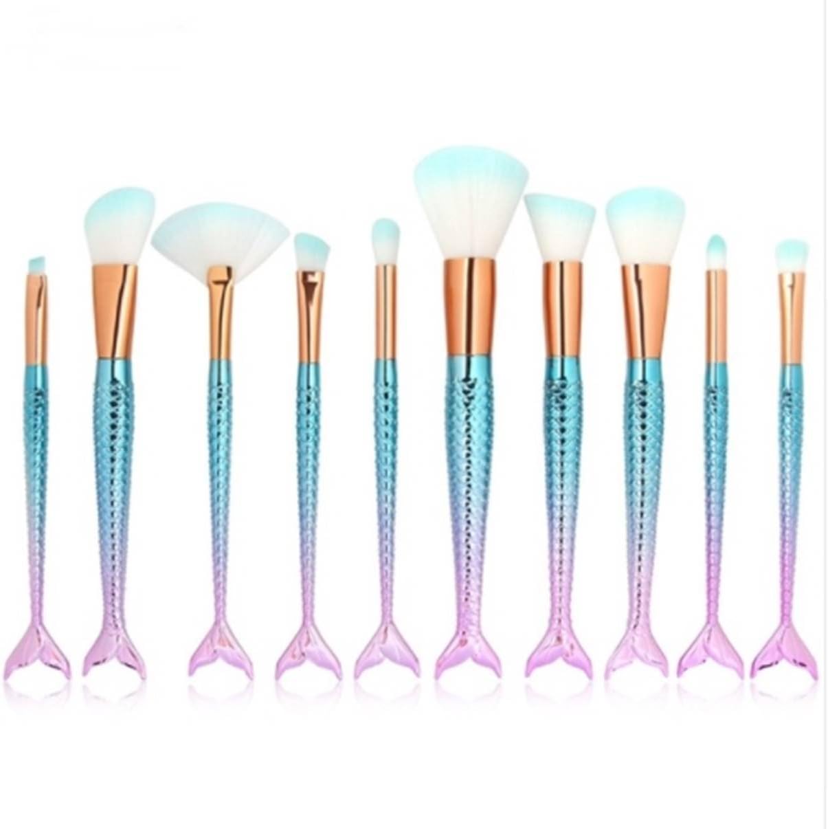 10 Pcs Makeup Brush Set Eye Shadow Eyelash Eyeliner Eyebrow Eyeshadow Palette Cosmetic Soft Synthetic Make Up Brushes Tool Foundation Blending Contour Concealer Cosmetics Tools Kit, Type-01