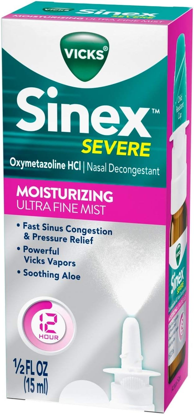 VICKS Sinex Ultra Fine Mist, Moisturizing, 0.5 Fluid Ounce (Pack of 2): Health & Personal Care