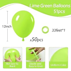 Awenztech Lime Green Balloons 12 inch, Lime Green