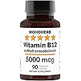 MONOHERB Hydroxo B12 Vitamin 5000mcg, Hydroxocobalamin, Hydroxy B12