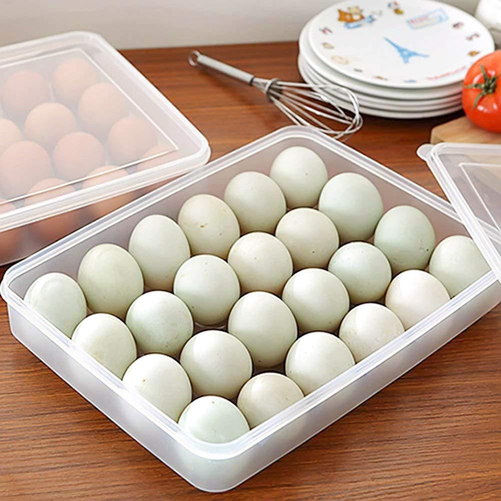 HANSGO Deviled Egg Containers with Lid, Deviled Egg Tray Holder Carrier with Lid for 24 Eggs for Home Party Kitchen Supplies Refrigerator Storage