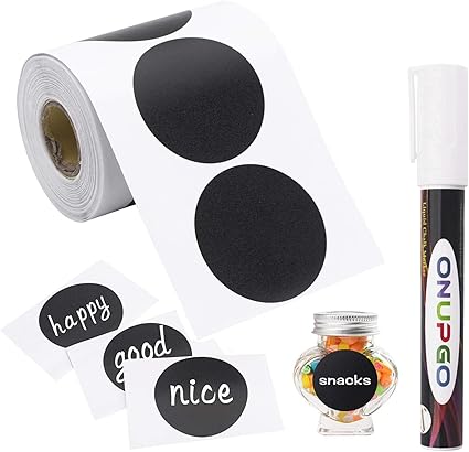 Onupgo Krijtbord Labels 180st Waterdichte Herbruikbare Schoolbordstickers Met 1 Vloeibare Krijtmarker Voor Metselaarpotten Feestversiering Ambachtelijke Kamers Bruiloften Opslag Organiseer Uw Huis En Keuken Amazon Nl