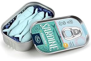 Genuine Fred Sardine ERASERS, Set of 4 Fish-Shaped Erasers, Quality Materials, Fun Desk Accessory, Packed in Charming, Well-Designed Sardine Tin, Perfect for School, Home, Office, and Gifts