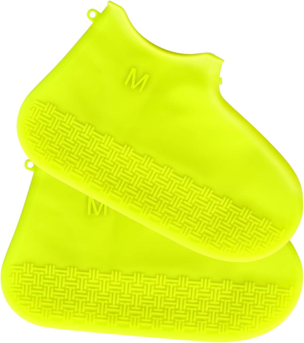 2 Pairs Reusable Shoes Covers, Waterproof Silicone Boots Covers for Rain and Snow, Anti Slip Shoe Cases for Children Men Women