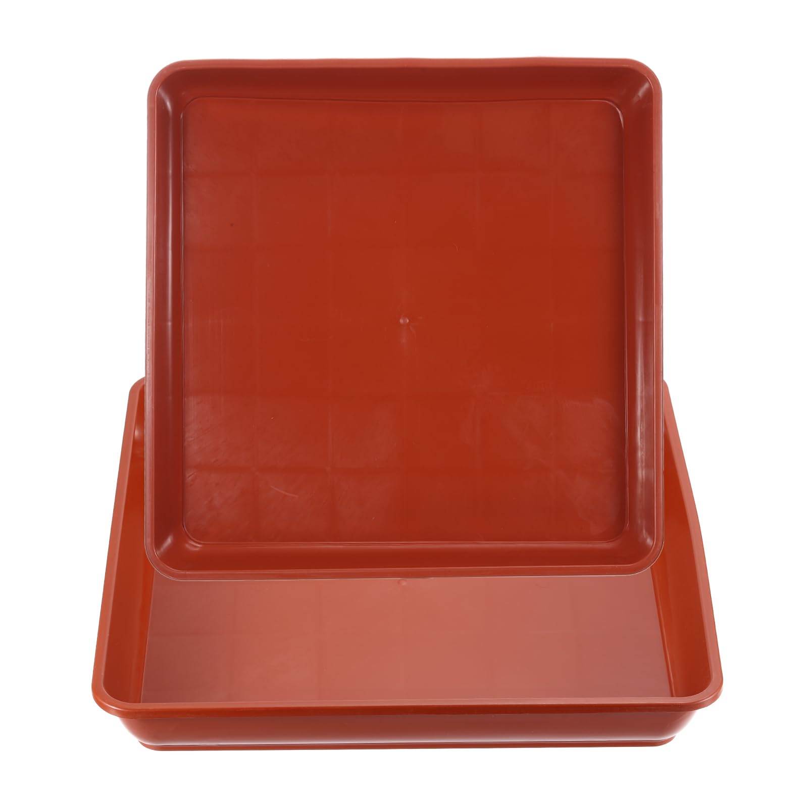 PATIKIL Plant Saucer Tray, 2 Pack 14 Inch Square Plant Saucer Heavy Planter Pot Saucers Large Deep Flower Planter Drip Tray for Indoor Outdoor Plants, Terracotta